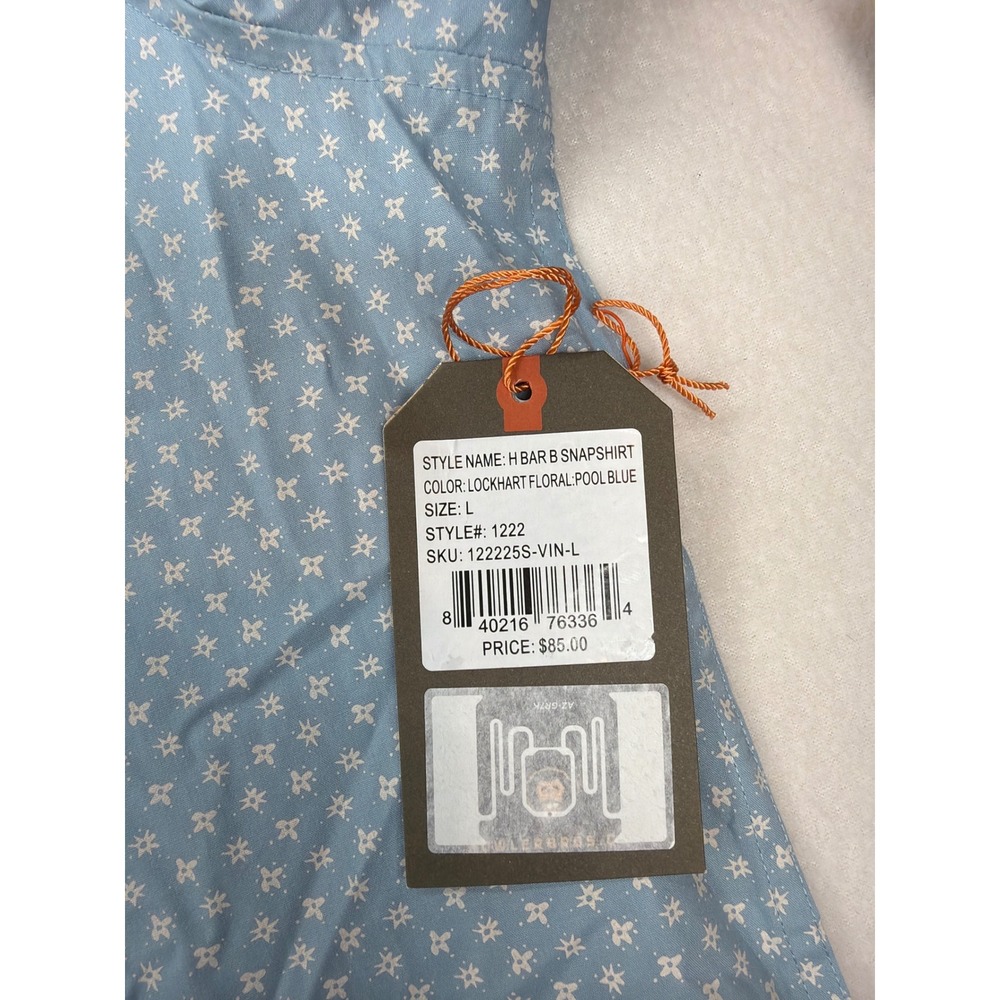 Howler Brothers Mens H Bar B SnapShirt Lockhart Floral Pool Blue Large NWT - Picture 6 of 9